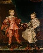Portrait of Ferdinand IV with his sister Maria Anna, Frans Luycx